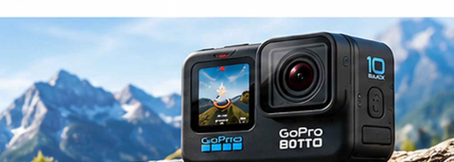 GoPro action camera in mountain scenery